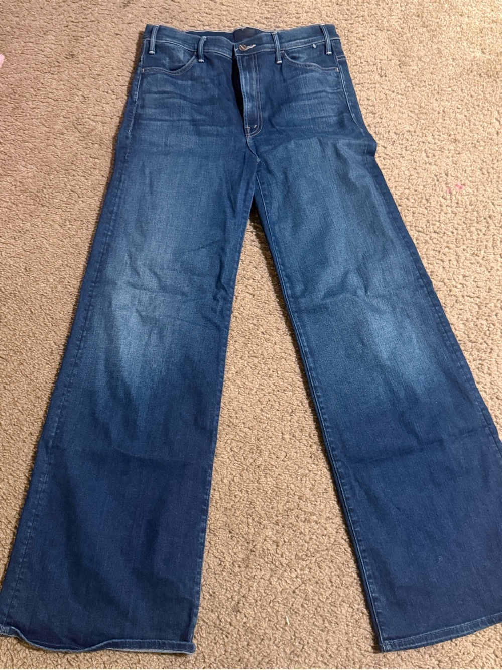 MOTHER Wide Leg Dark Blue Jeans